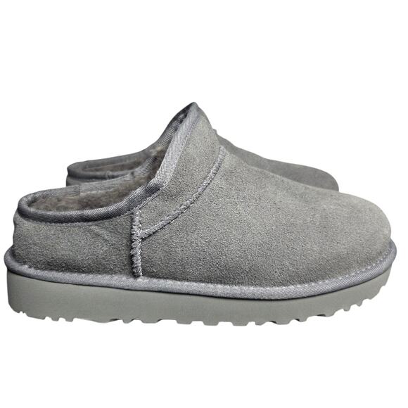 UGG Classic Micro Women’s Suede Sheepskin Slipper Low-Profile Gray Size 7 - Picture 2 of 7